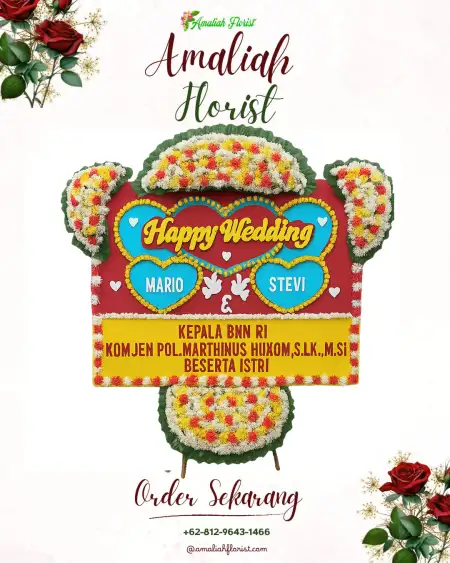Papan Bunga Pernikahan Giriawas